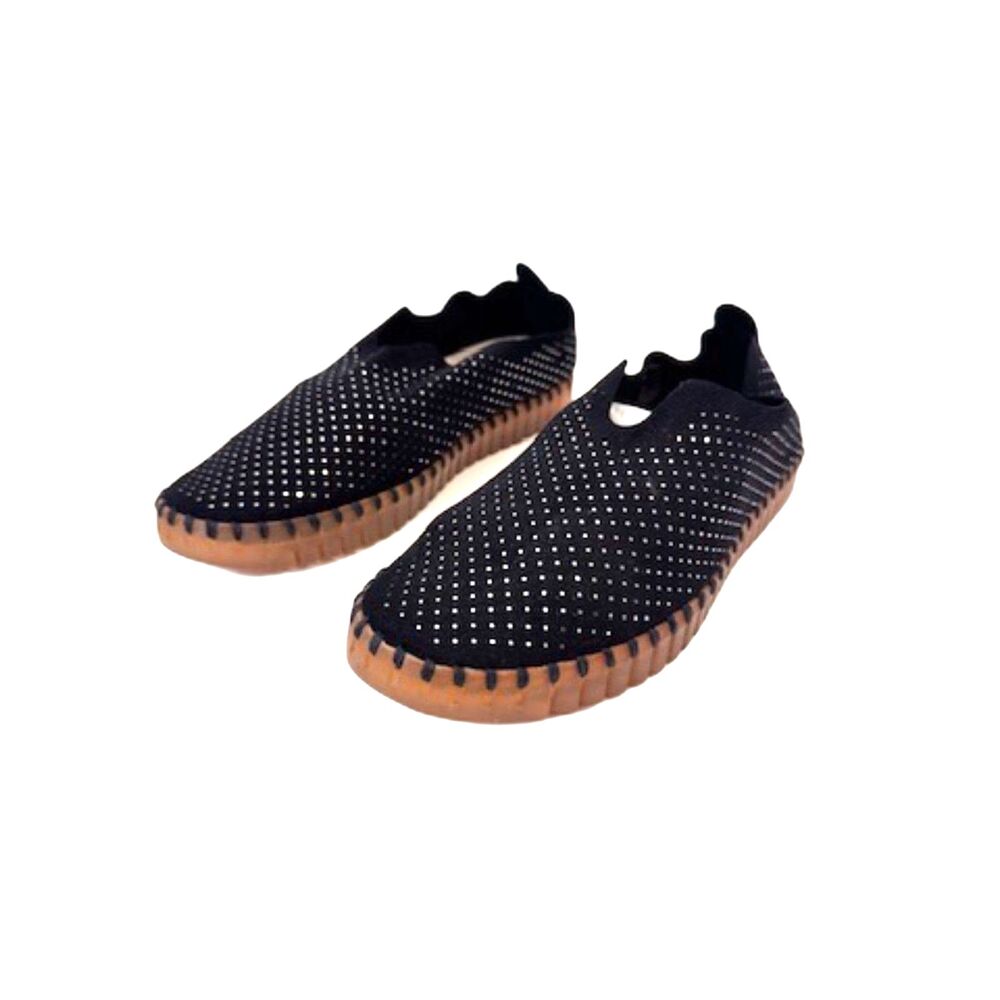 Ilse Jacobsen Tulip Lux Black Slip On Sneakers Sparkle EU40 / US10